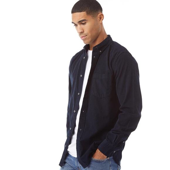 French Connection Men's Casual Button Down Shirt - Navy - Picture 1 of 10